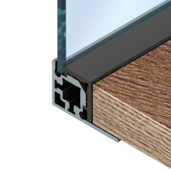 Cadro Glas- Holz-Eckprofil