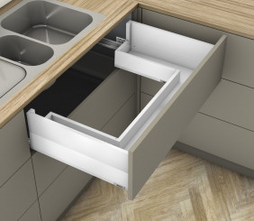 Merivobox Spülenauszug Set Höhe M 70 kg Seidenweiß