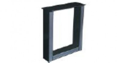 Tischgestell Metall U, Fineline 40x80 mm, Höhe 41x Breite 360 mm, matt schwarz RAL 9005