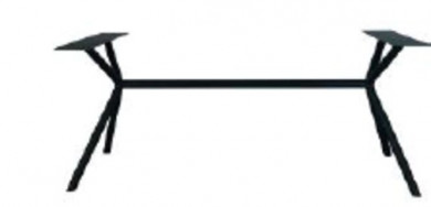 Rex Long Roundline, Tischgestell, matt schwarz für Platten bis 2400 mm, Höhe 725 mm