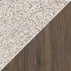 Kaindl Nischenrückwand 3952 PE Ravenna grau / K2831 AN Eiche Pallidus