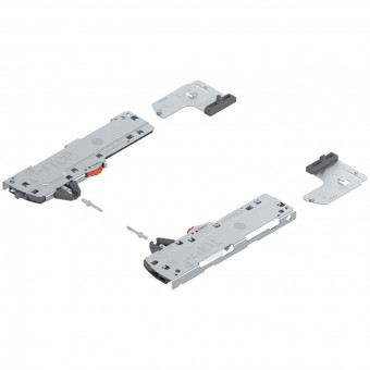 Blum Tip-on Blumotion Einheit Typ L5 NL 350-650 mm - Blum Tip-On Blumotion Set
(Einheit + Mitnehmer + Adapter) für 
Legrabox/Movento, Typ L5, 
NL=450-750 mm, Gesamtgewicht des
Auszugs=35-70 kg, links/rechts, 
schwarz, T60L7570