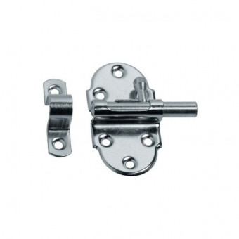 Strenger Grendelriegel 098 /35x70mm Hub 20mm vernickelt - Strenger Grendelriegel 098, 
70x35 mm, mit Schlaufe, Hub 20 mm, vernickelt
S520-000098-300