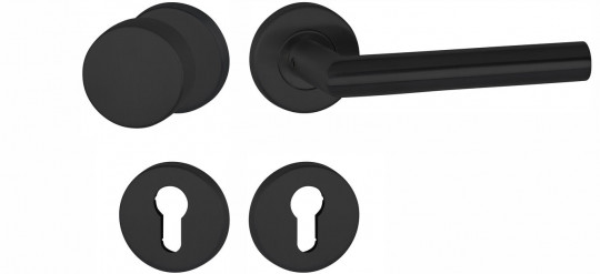 Hermat Rosettengarnitur 1802 Schwarz - <p>Rosettengarnitur von Hermat in Schwarz für Türstärke 37-48 mm</p>
