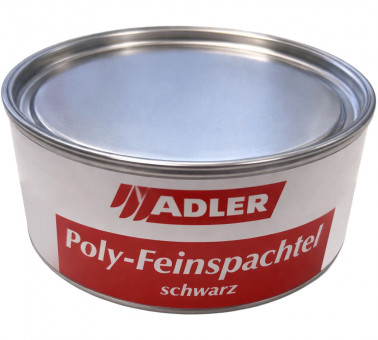 Adler Poly-Feinspachtel schwarz 1kg - Adler Poly-Feinspachtel schwarz,
inkl.Härter, 1kg,  9613911