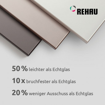 Verbundelement REHAU RAUVISIO crystal Piano 2015 HG - 19 mm Verbundelement REHAU RAUVISIO crystal Piano 2015 schwarz Hochglanz
Träger 15 mm MDF E1, VS 2 mm Glaslaminat schwarz Piano 2015 L Hochglanz, RS 2 mm Gegenzug schwarz
*** Bitte beachten Sie die Verarbeitungshinweise der Firma Rehau ***
70% PEFC zer | 3