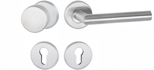 Hermat Rosettengarnitur 1802 Edelstahl - <p>Rosettengarnitur von Hermat aus Edelstahl für Türstärke 37-48 mm</p>
 | 4