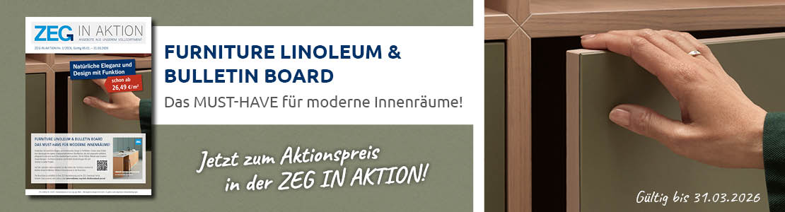ZEG IN AKTION 1/2026 Furinture Linoleum & Bulletin Board