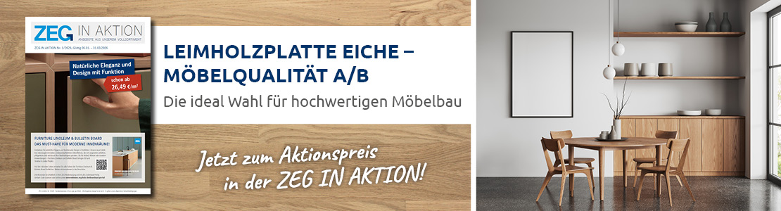 ZEG IN AKTION 1-26 Leimholzplatte Eiche
